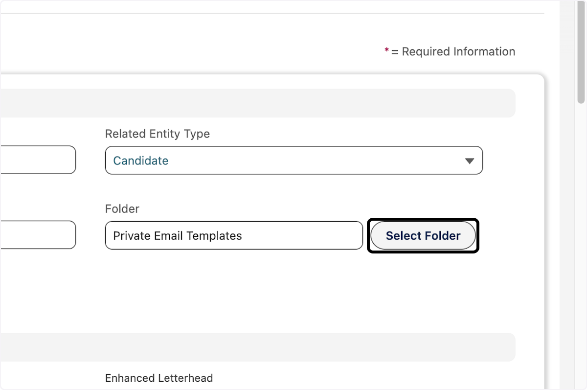 Choose the visibility of the template