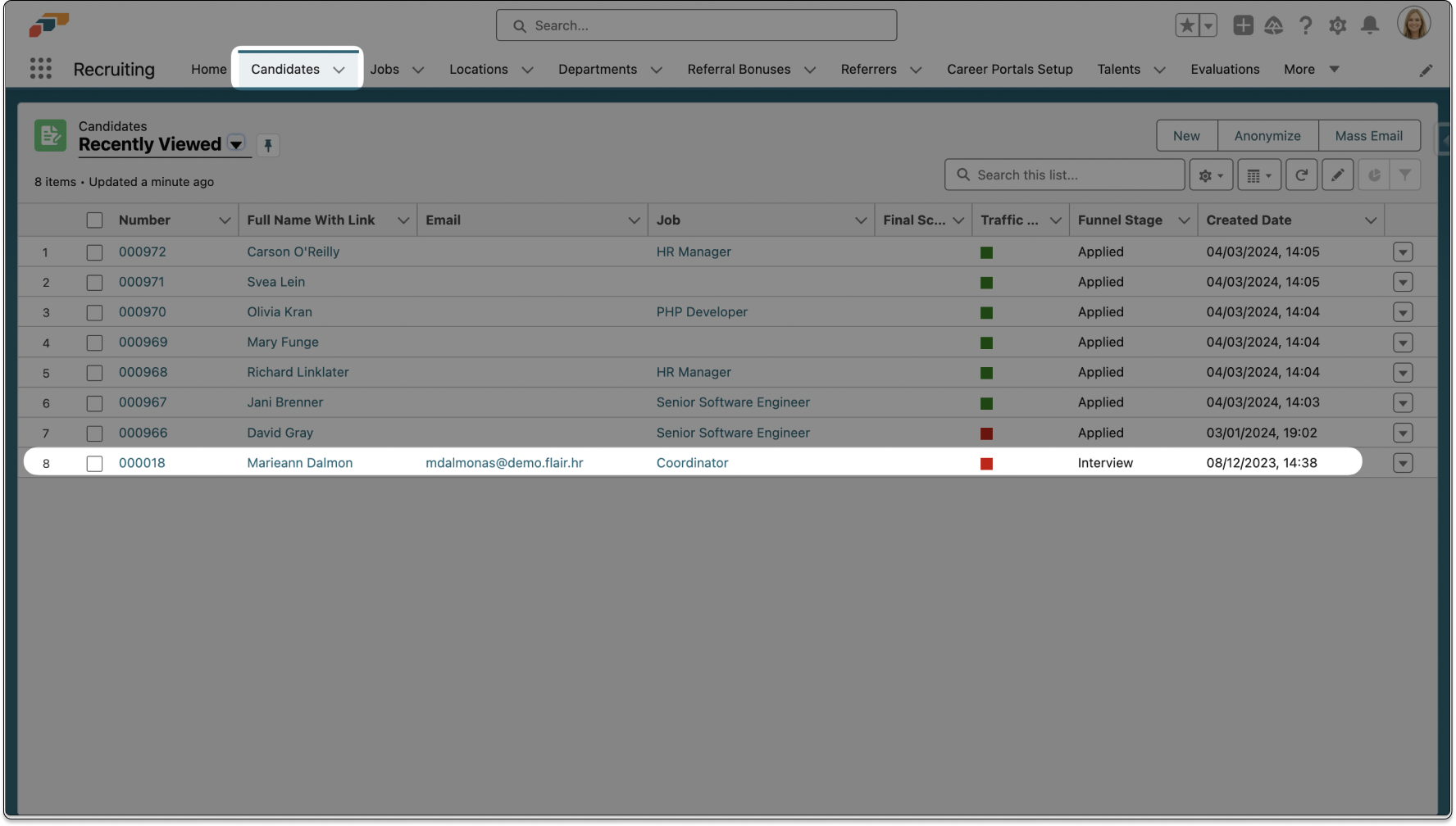 Candidate Merge Fields