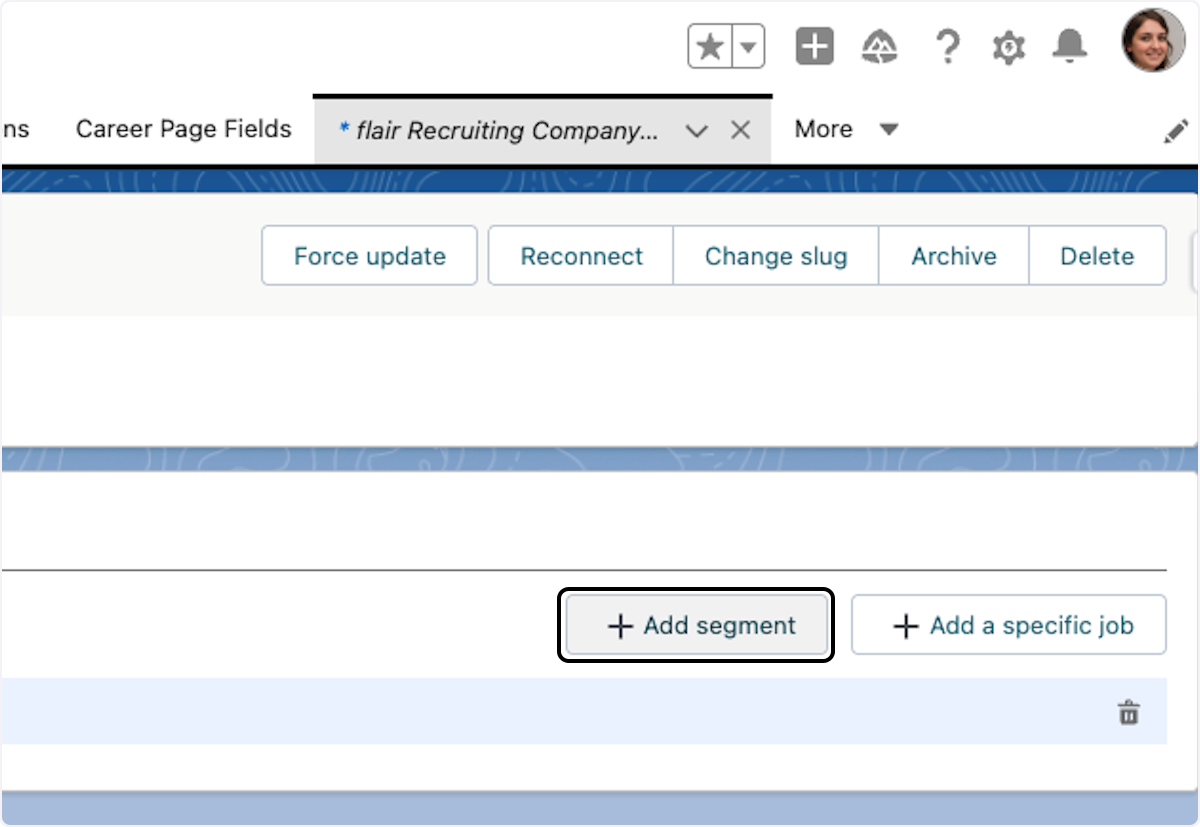 Click on Add segment