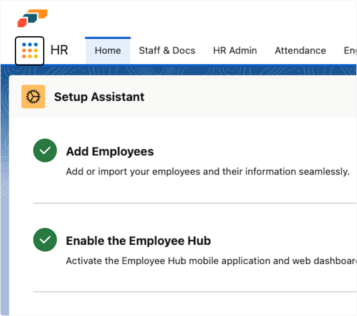 Click on App Launcher