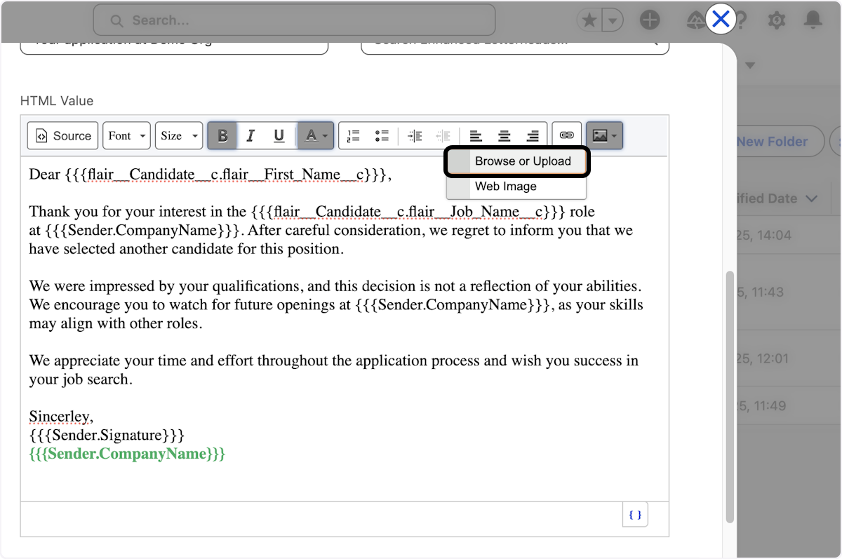 Click on Browse or Upload