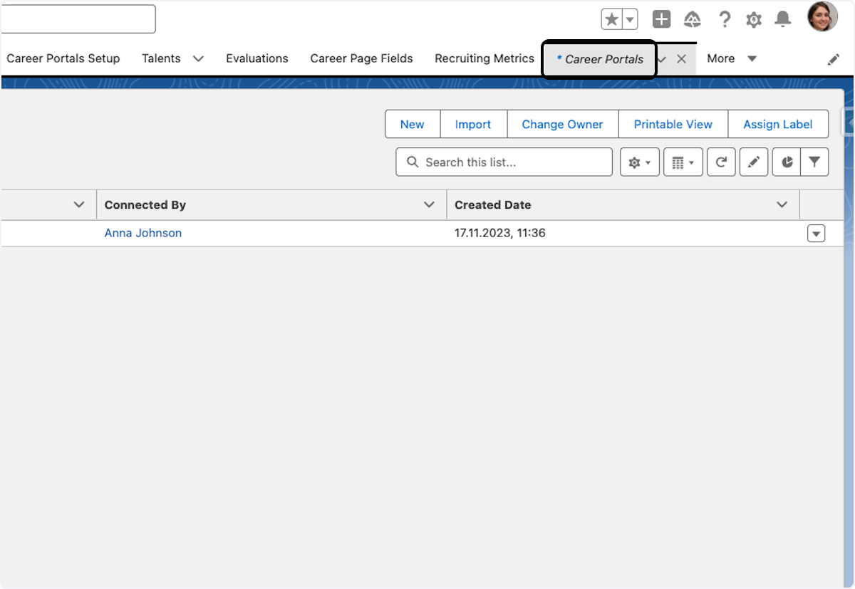 Click on Career Portals