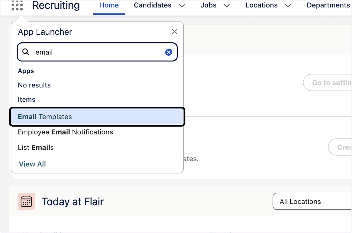 Click on Email Templates