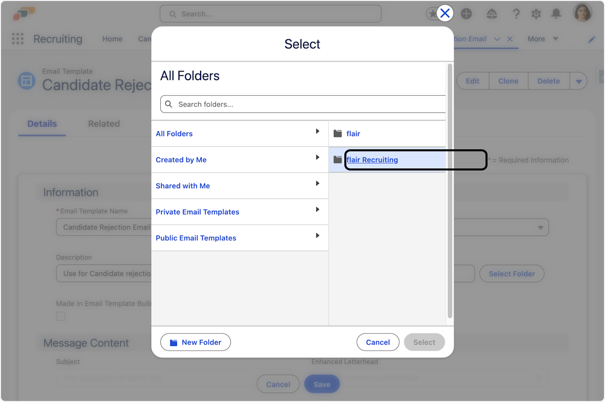 Click on flair Recruiting