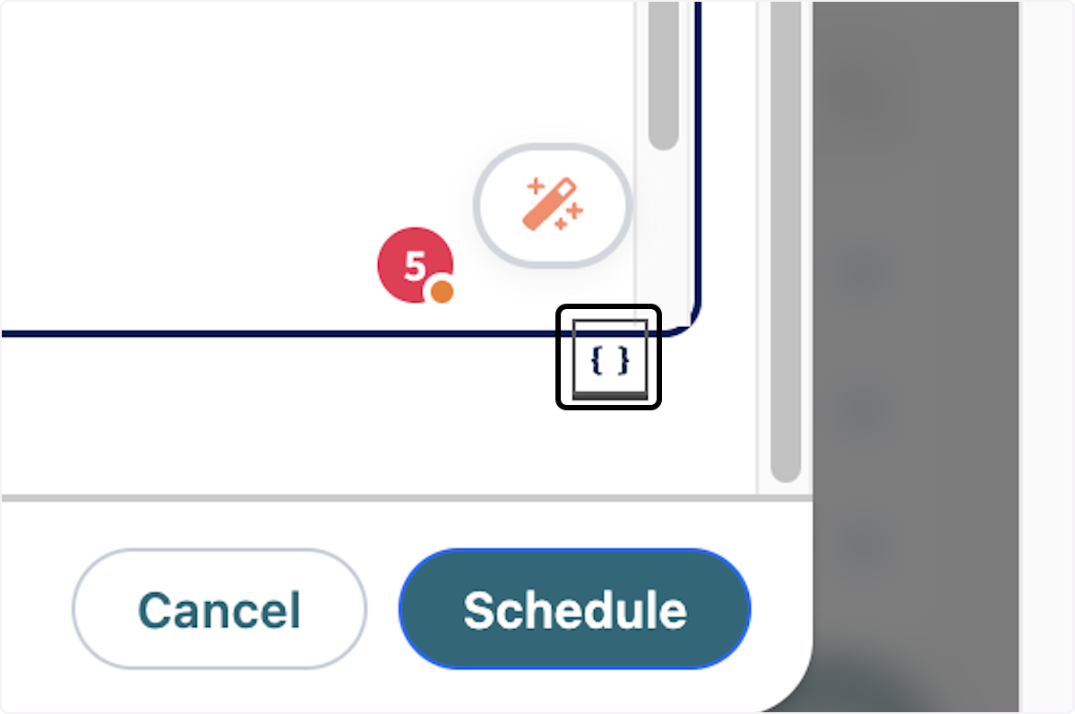 Click on merge tags icon