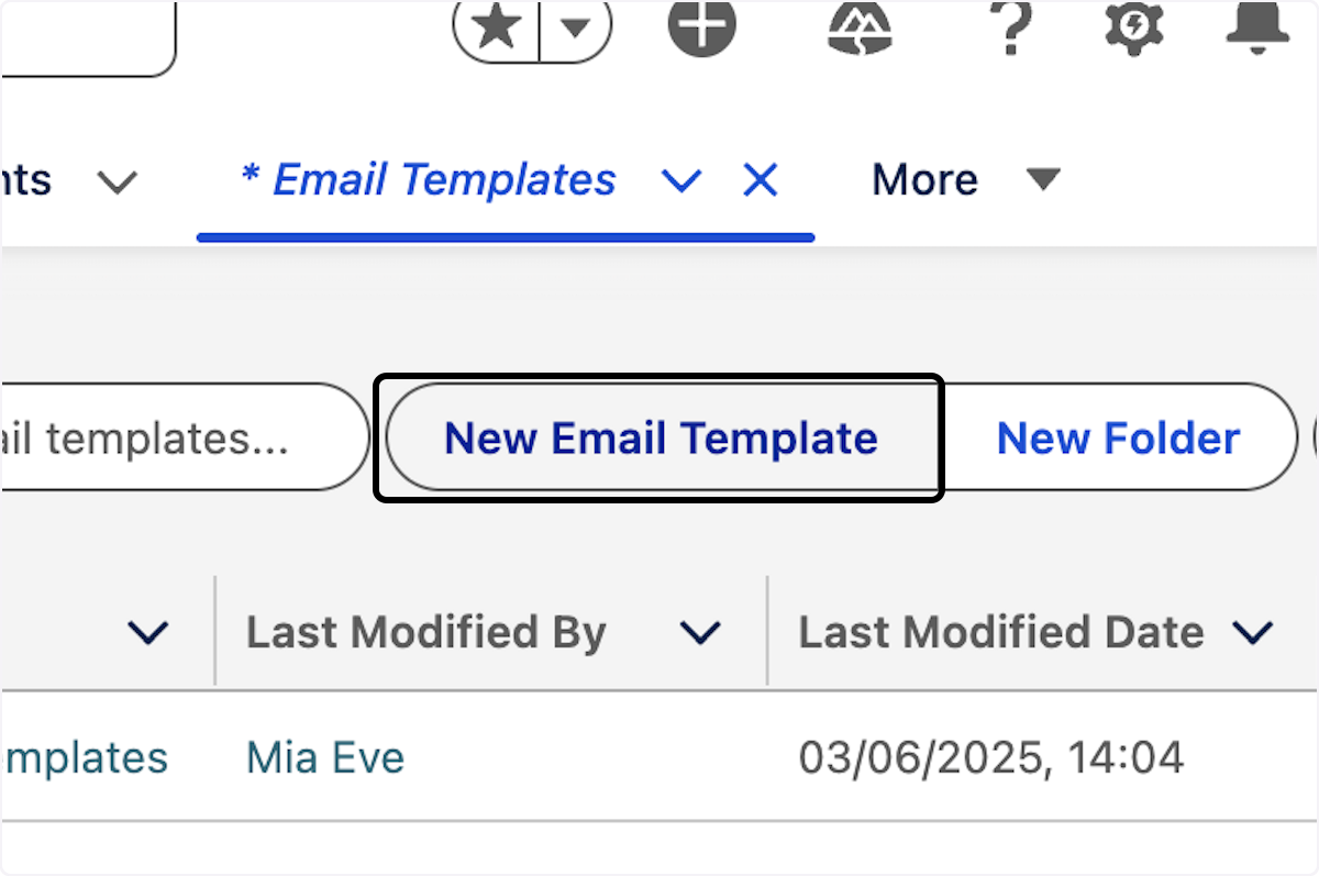 Click on New Email Template