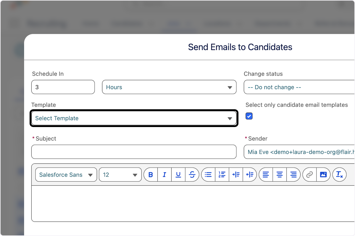 Click on Select Template