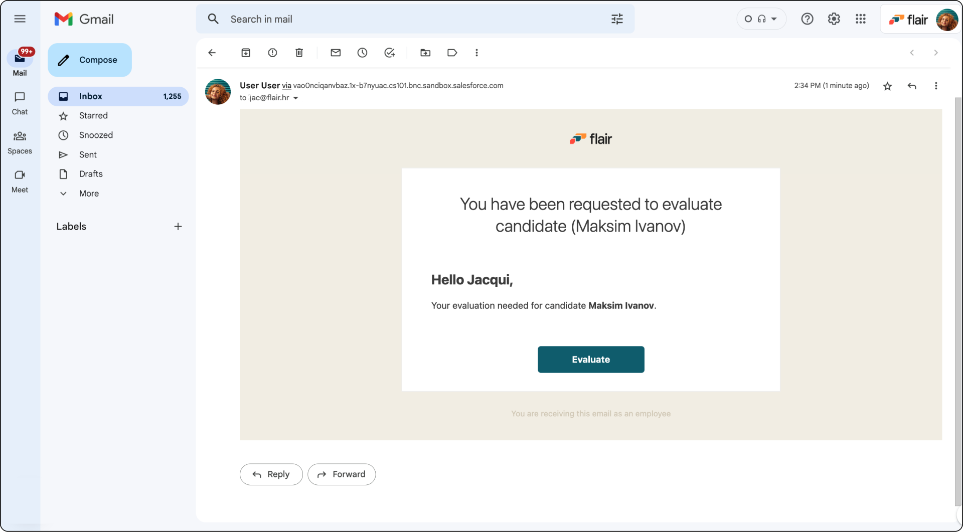 Evaluators are notified via email