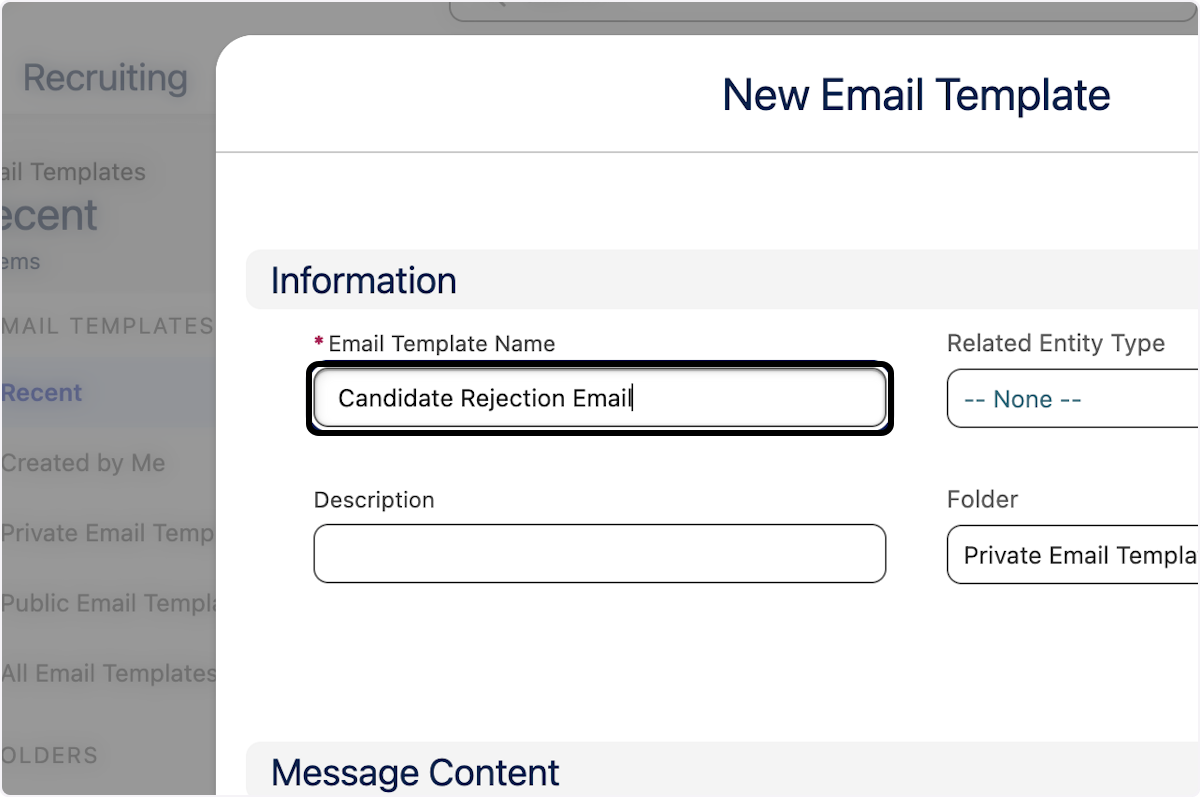 Provide a name for your email template