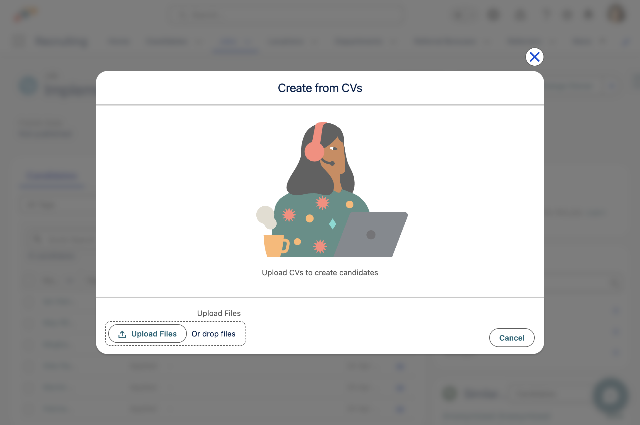 Select files from file upload menu