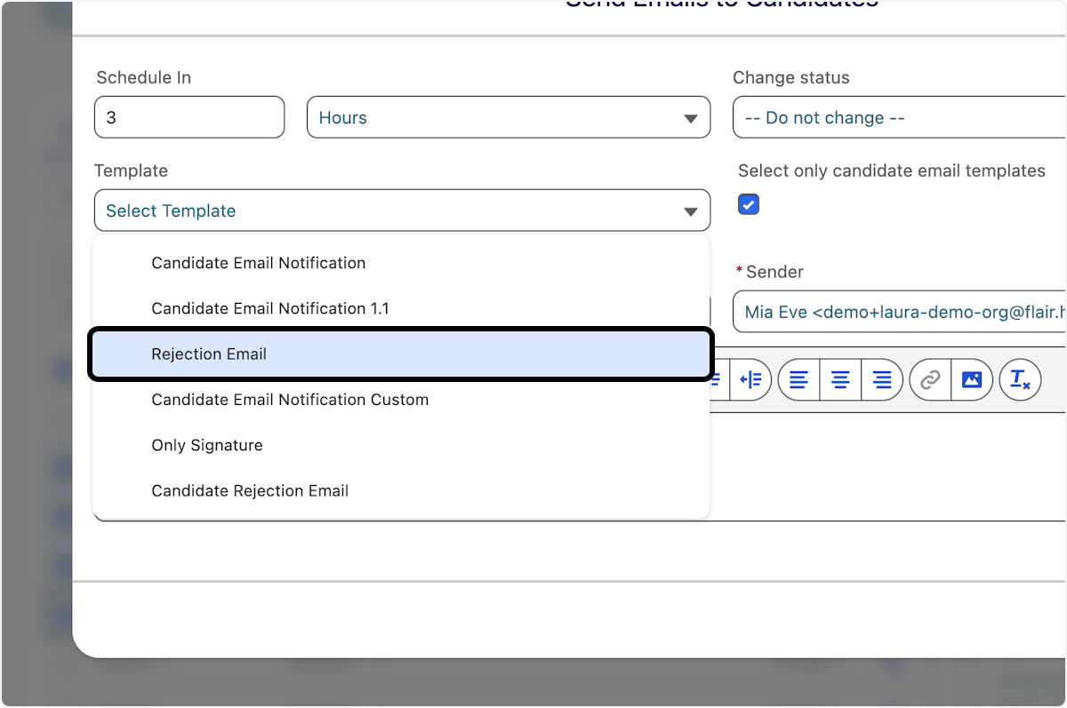 Select your Email Template
