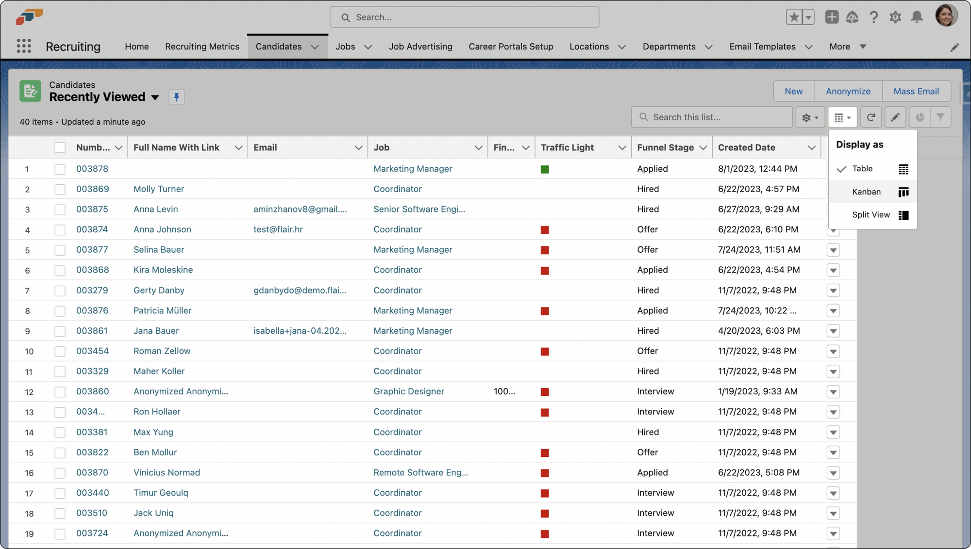 Candidates Recruiting Views