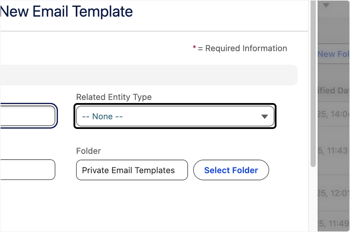 Use the Related Entity Type field