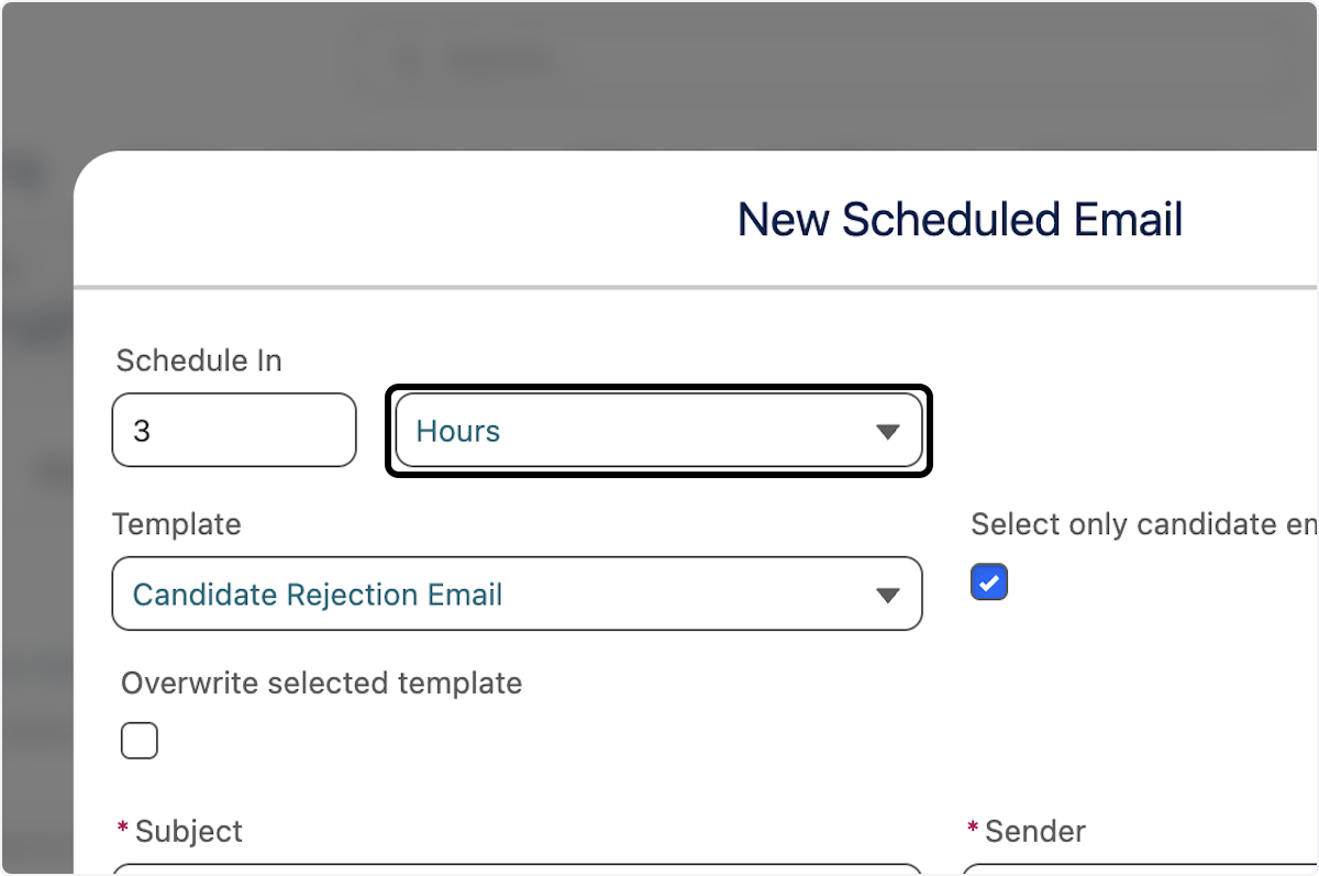 You can specify when to send the Email by clicking on Hours