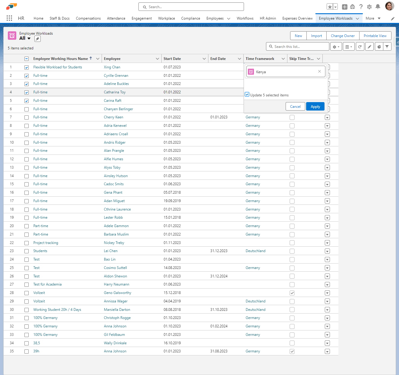 Check Update selected items
