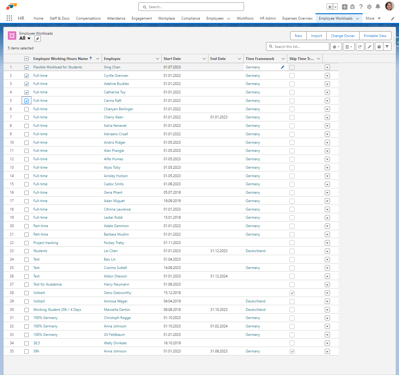 Click on Edit Time Framework: Item