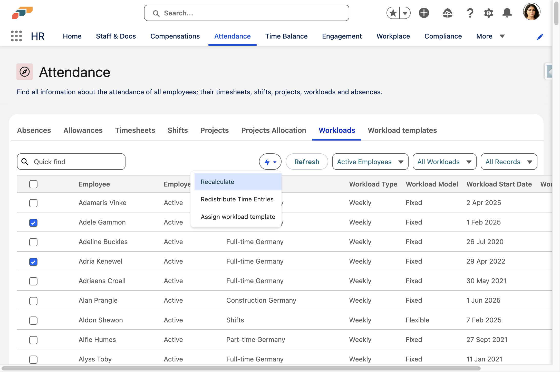 Click on Recalculate